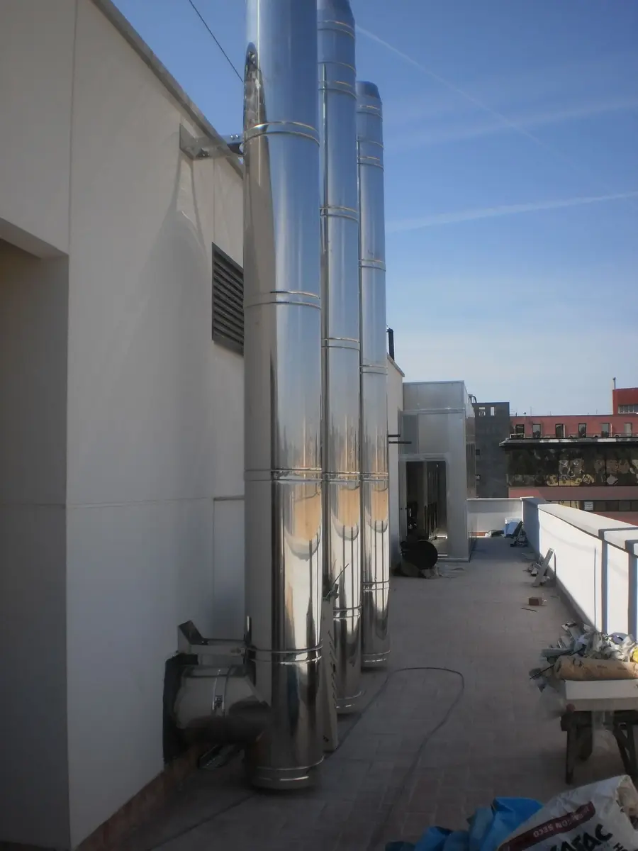 Conductos exteriores de una instalación de climatización